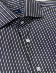 Marlowe Ivory Stripe Non-Iron Poplin Shirt - classic fit ivory stripe shirt detail - OTAA