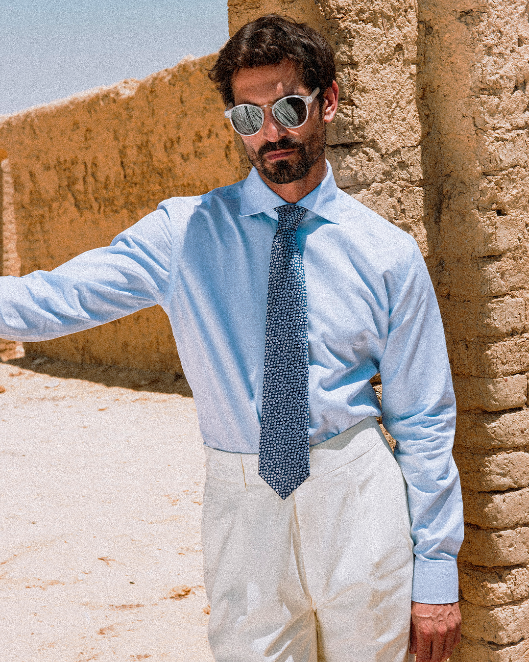 Mannheim Blue Stripe Lucious Non-Iron Shirt