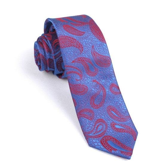 Paisley Purple and Red - Skinny Tie