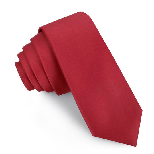 Apple Maroon Satin Skinny Tie