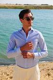 Beverly Blue Oxford French Cuff Shirt