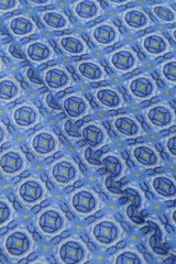 Azure Blue Medallion Scarf Fabric