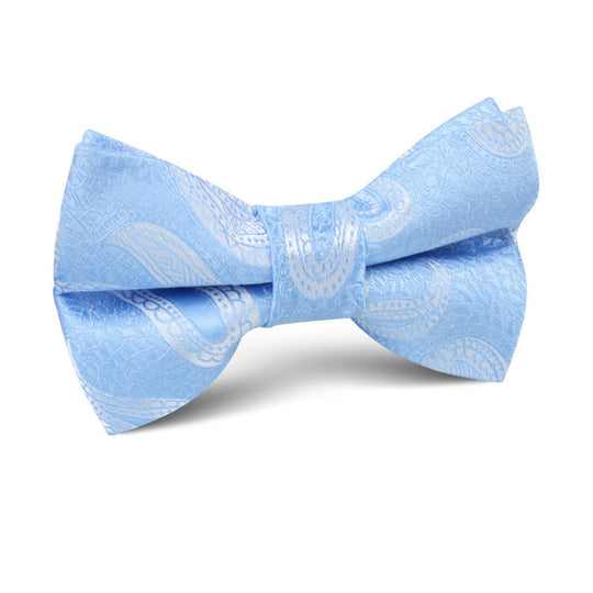 Baby Blue Teardrop Paisley Kids Bow Tie