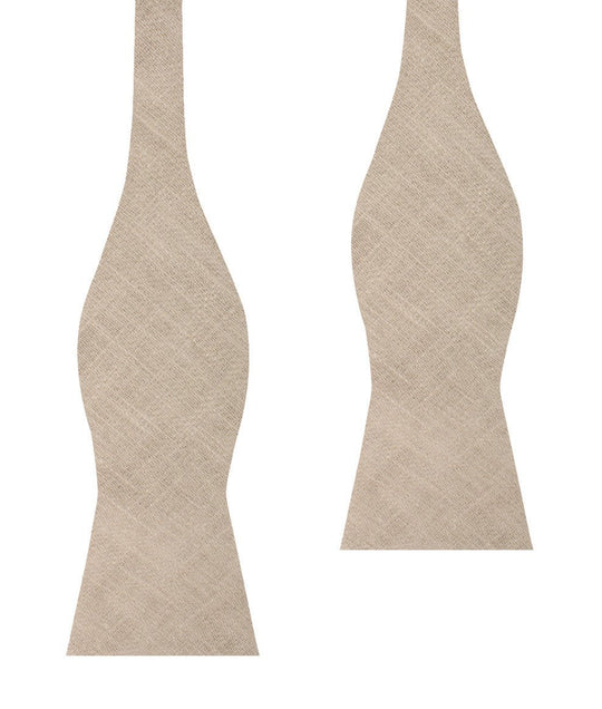 Biscotti Beige Linen Self Bow Tie