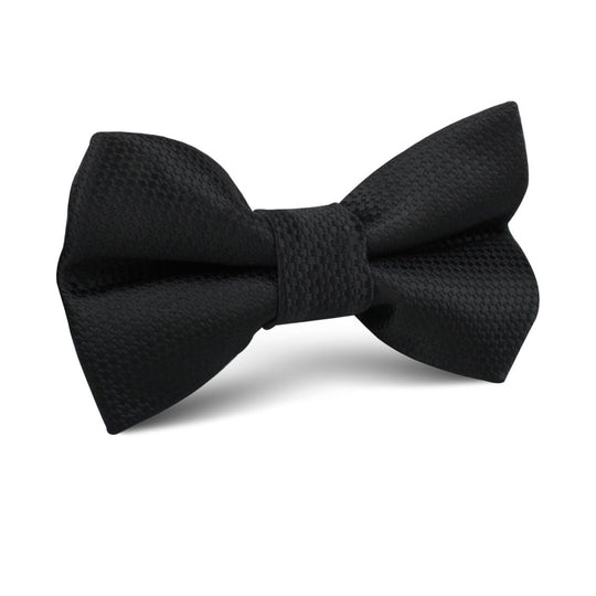 Black Basket Weave Kids Bow Tie
