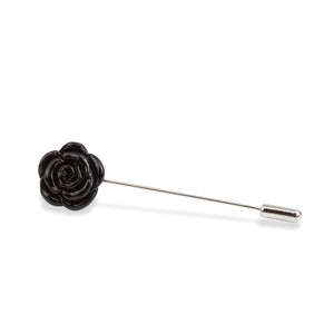 Black Rose Metal Lapel Pin