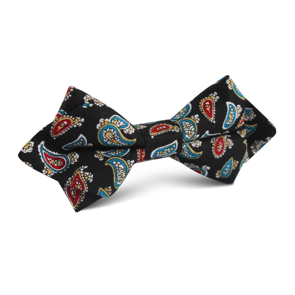 Black Twisted Teardrop Paisley Diamond Bow Tie | Wedding Point Bowties ...