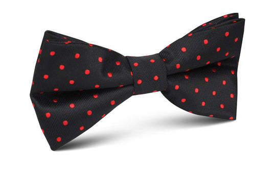 Black with Red Polka Dots Bow Tie