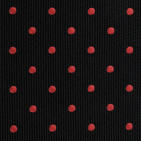 Black with Red Polka Dots Pocket Square