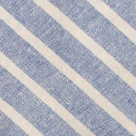 Blue Bodrum Linen Chalk Stripe Pocket Square