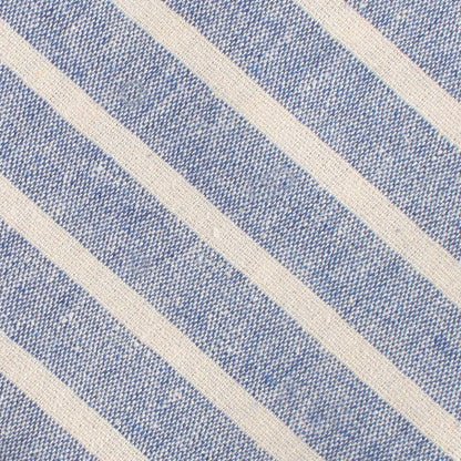 Blue Bodrum Linen Chalk Stripe Fabric Self Diamond Bowtie