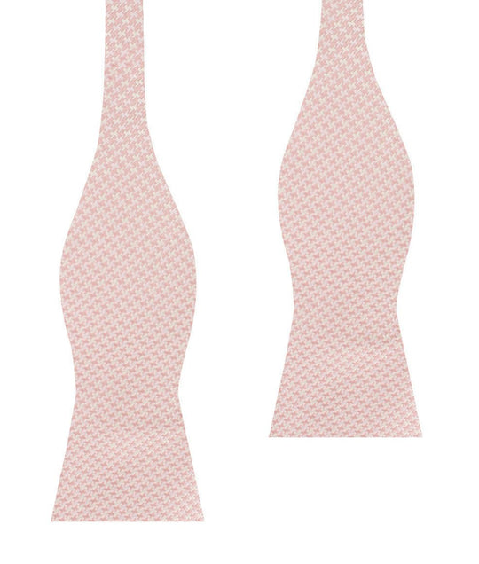 Blush Pink Houndstooth Self Bow Tie