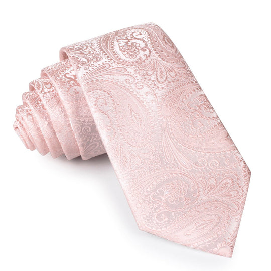 Blush Peach Paisley Skinny Tie