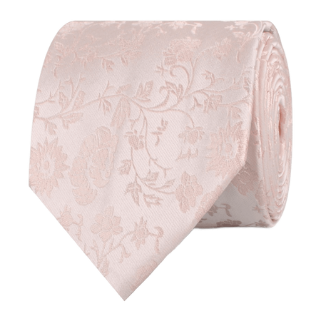 Blush Pink Rose Floral Necktie
