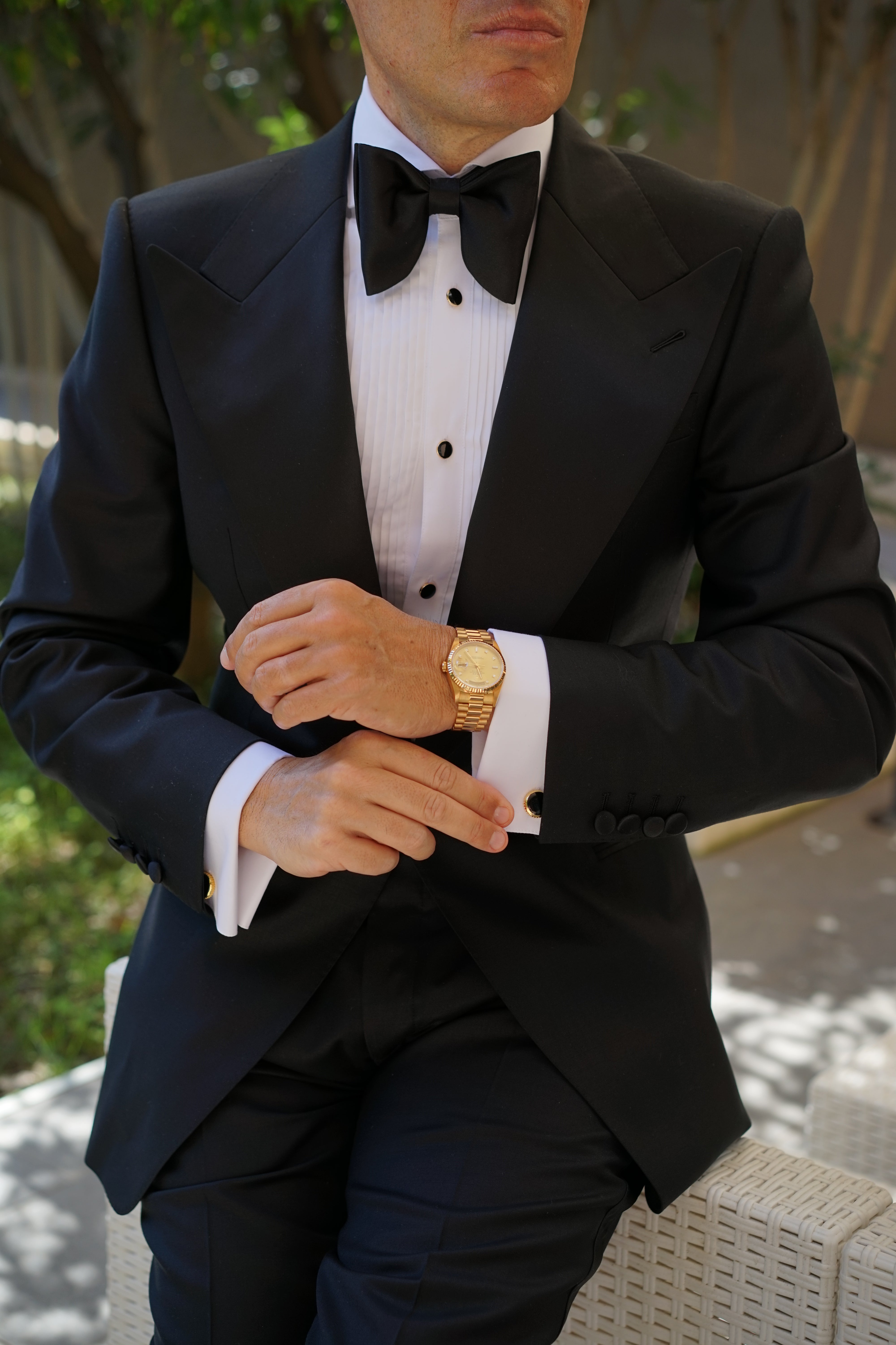 Bond Black Butterfly Bow Tie | Men's Tuxedo Butter Fly Bowties | OTAA