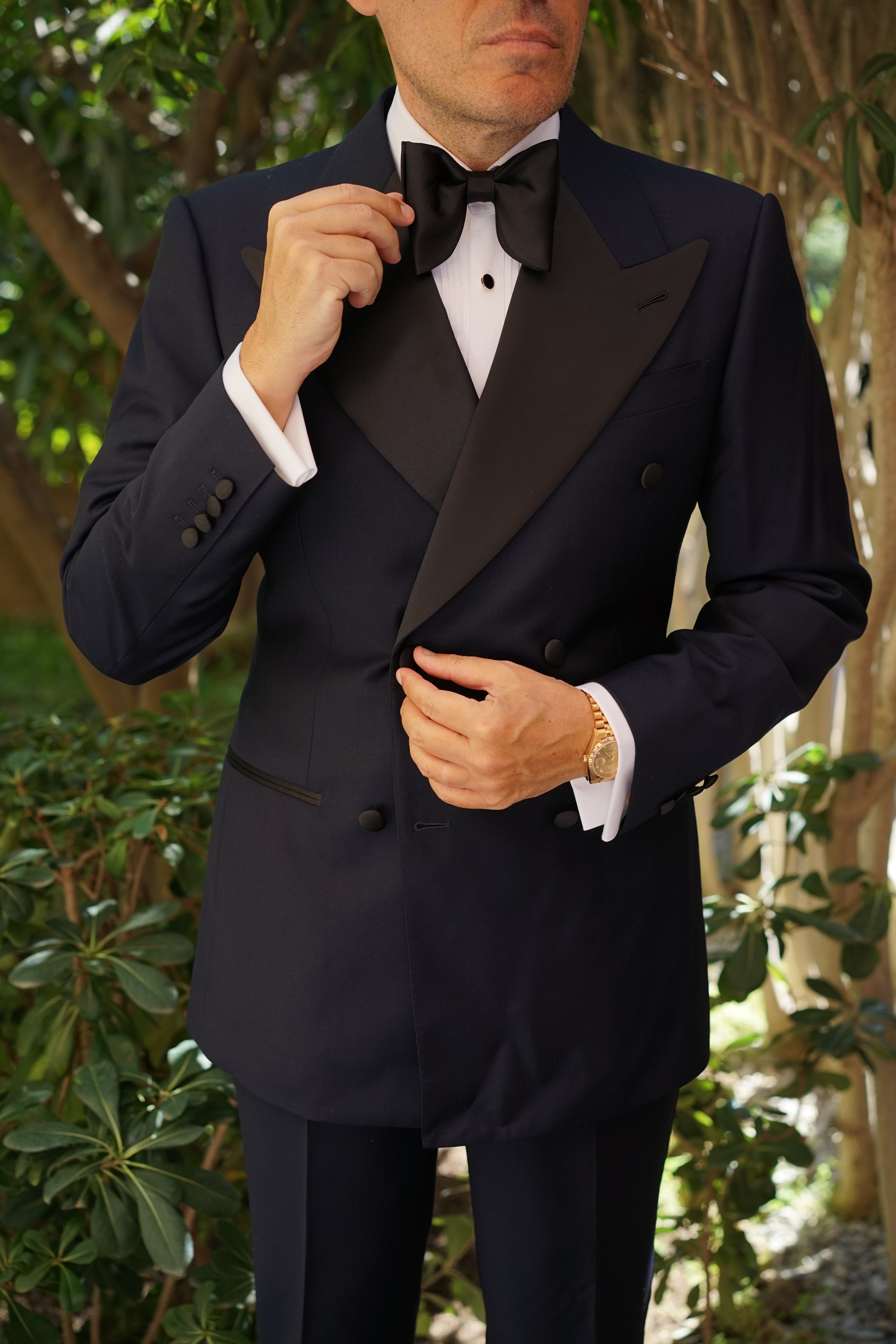 Bond Black Butterfly Bow Tie | Men's Tuxedo Butter Fly Bowties | OTAA