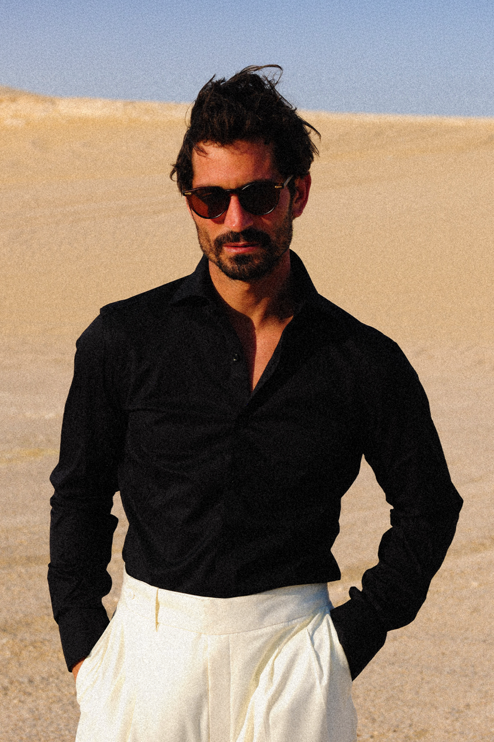 Brantley Black Twill Non-Iron Shirt