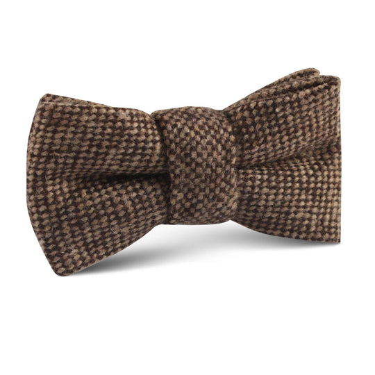 Brown Caramel English Wool Kids Bow Tie