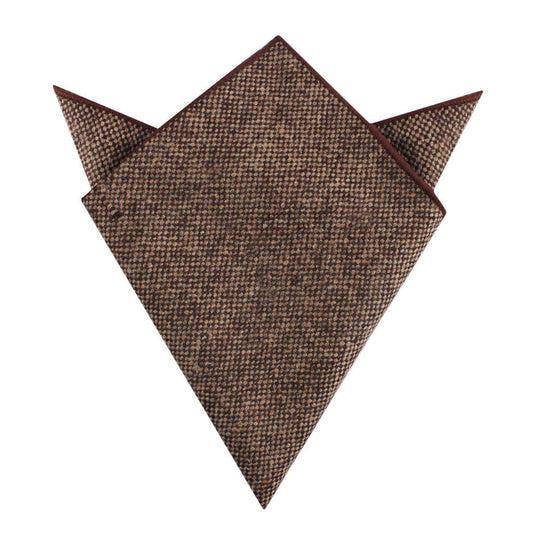 Brown Caramel English Wool Pocket Square
