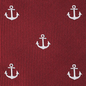 Burgundy Anchor Pocket Square