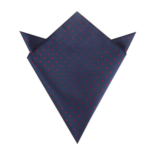 Burgundy Mini Dots on Navy Blue Pocket Square