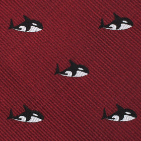Burgundy Minke Whale Pocket Square