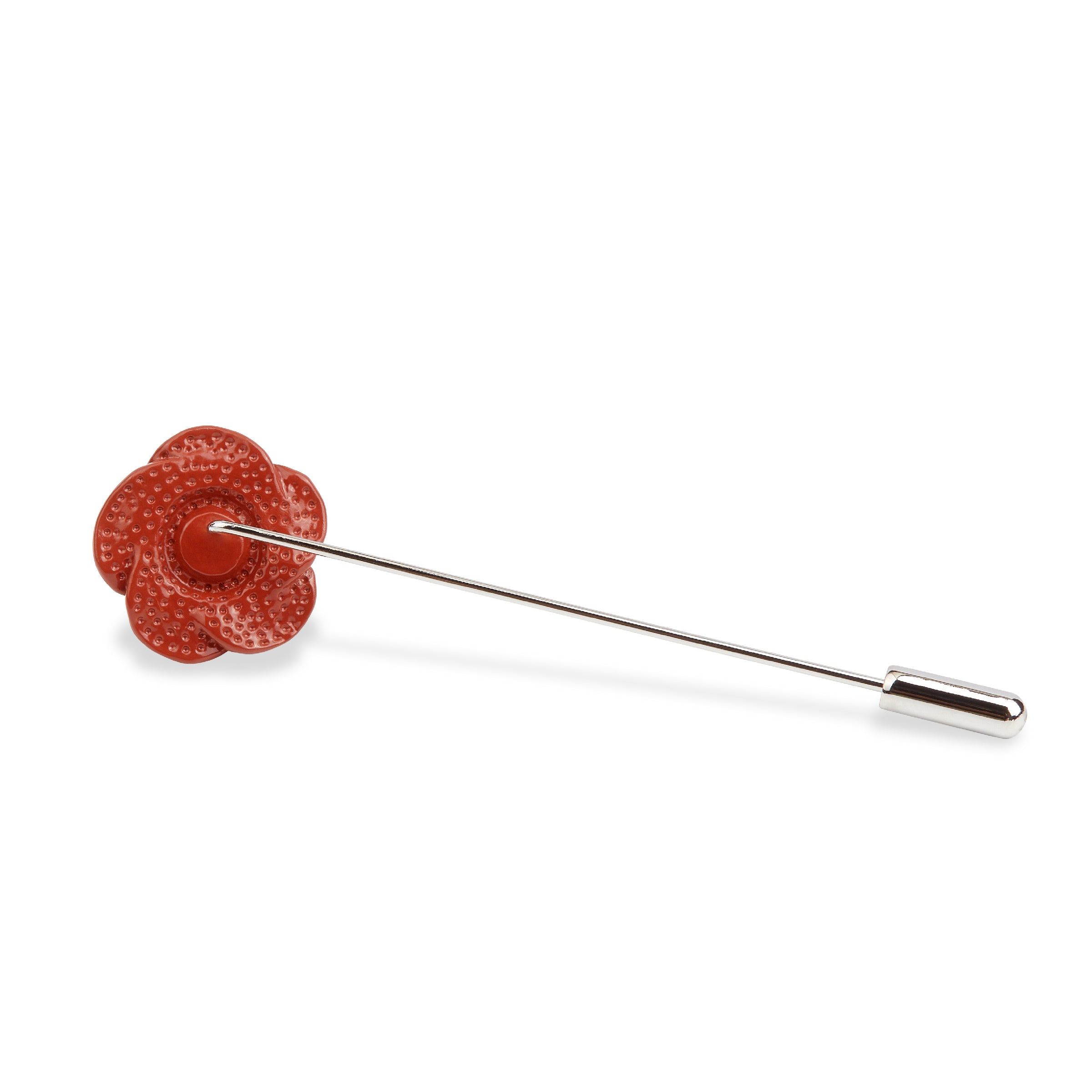 Burnt Dark Orange Rose Metal Lapel Pins