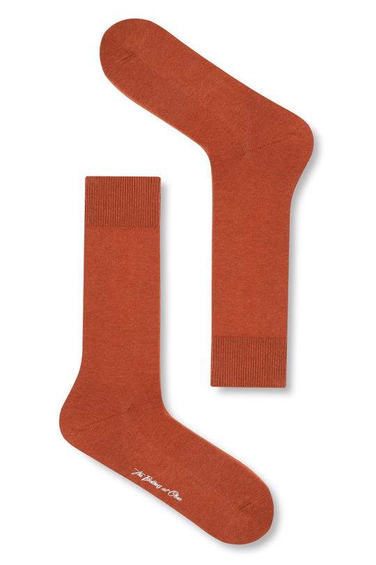 Burnt Orange Flat Knit Sock