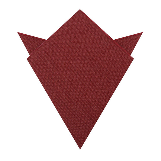 Burnt Burgundy Basket Weave Linen Pocket Square