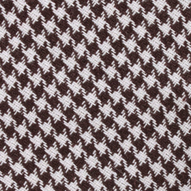 Cappuccino Houndstooth Brown Linen Pocket Square