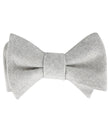 Capri Grey Tweed Striped Linen Self Tied Bow Tie