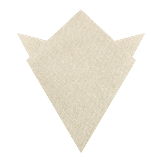 Champagne Ivory Linen Pocket Square