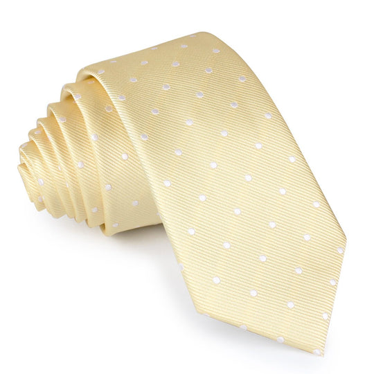 Champagne Polka Dot Skinny Tie