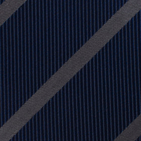 Charcoal Grey Striped Pocket Square