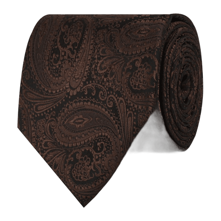 Cinnamon Brown Paisley Necktie