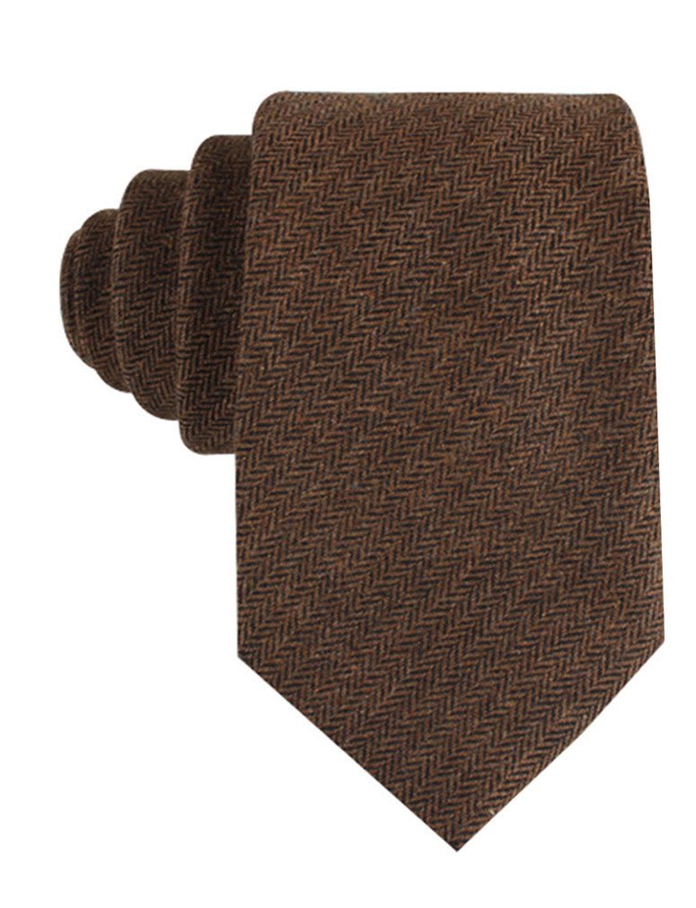 Cinnamon Herringbone Tie