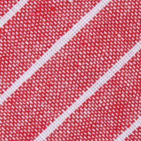 Crimson Red Linen Pinstripe Pocket Square
