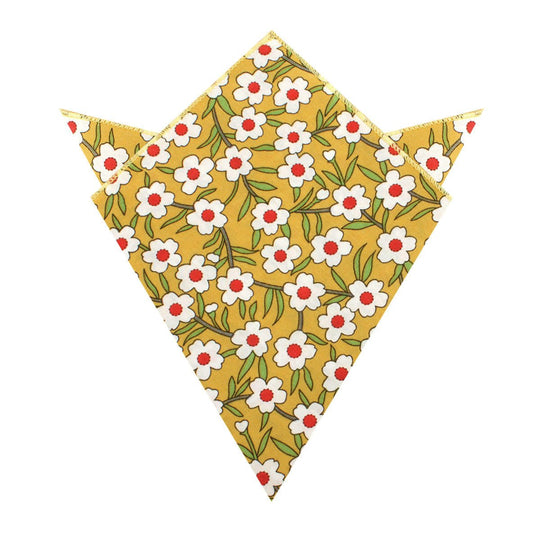 Cuban Marigold Floral Pocket Square