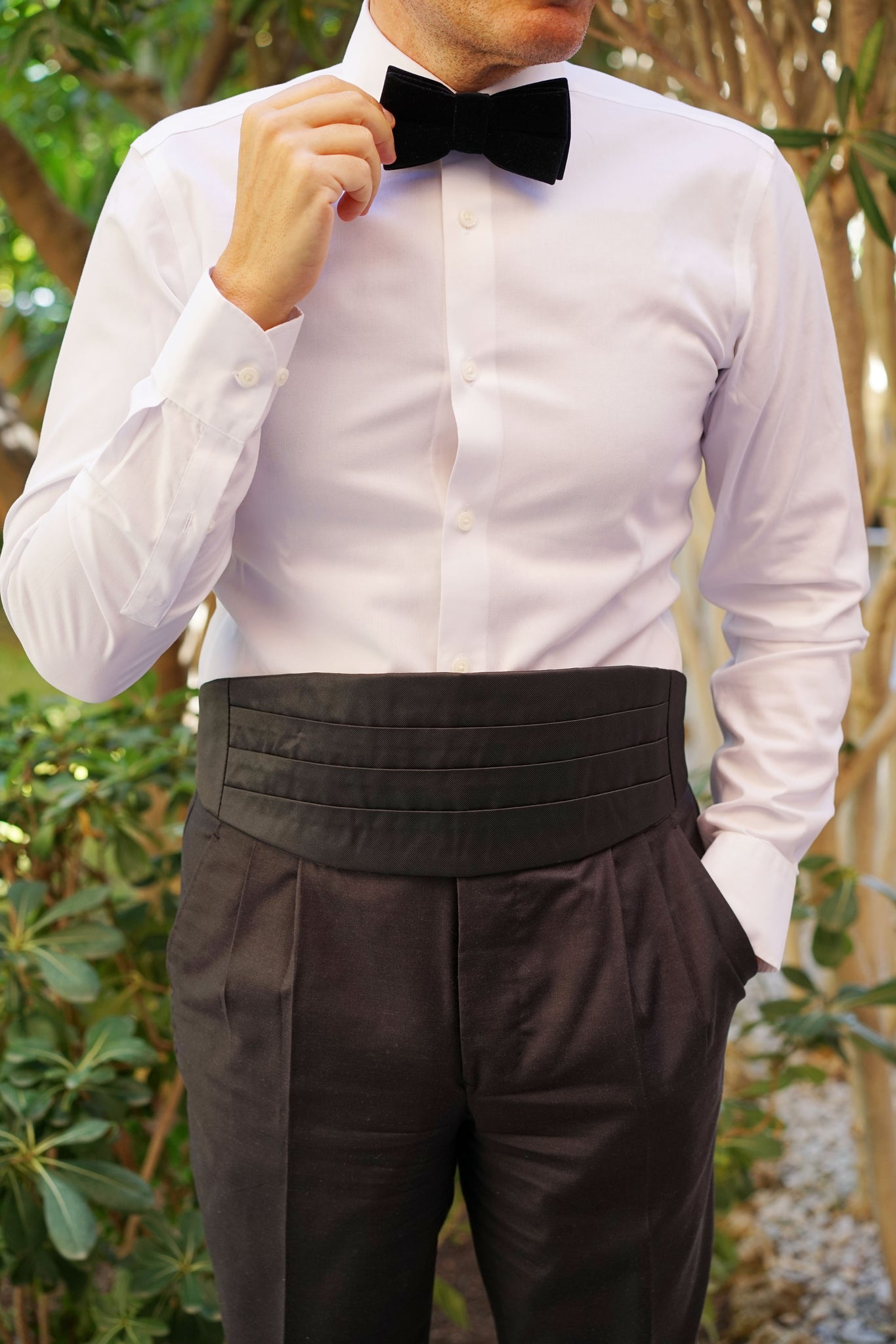 Black Cummerbund Cumber Bun Suit Tuxedo Waistband Mens Cummerband