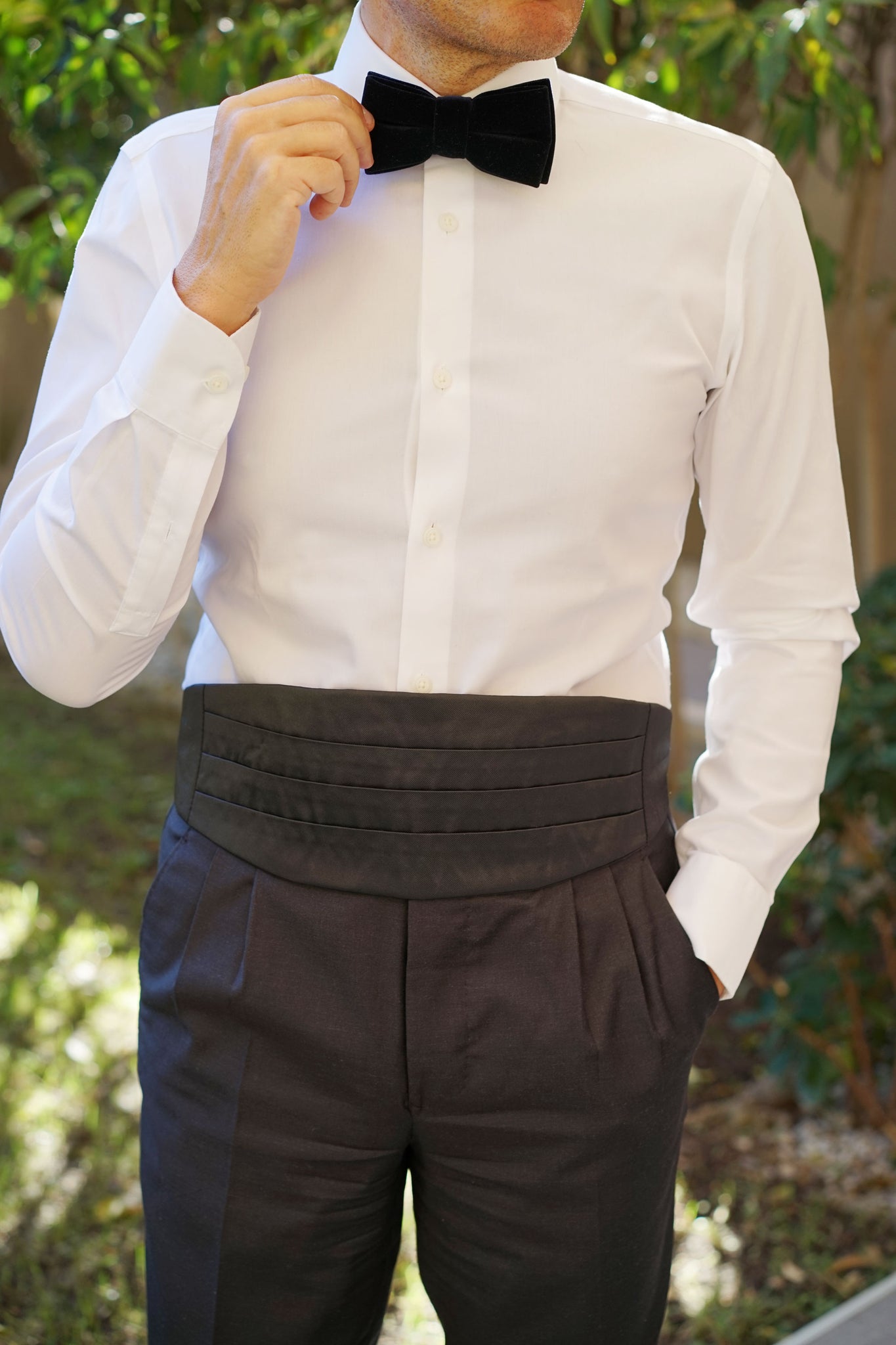 Black Cummerbund Cumber Bun Suit Tuxedo Waistband Mens Cummerband