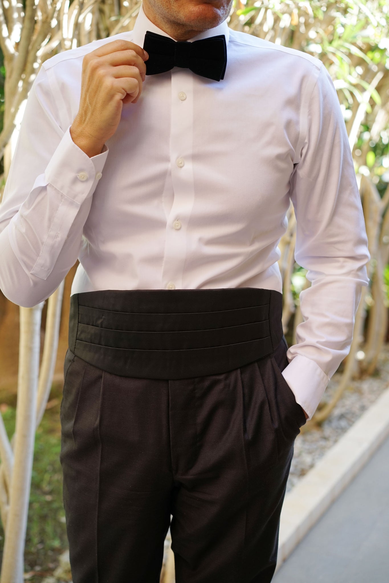 Black Cummerbund Cumber Bun Suit Tuxedo Waistband Mens Cummerband