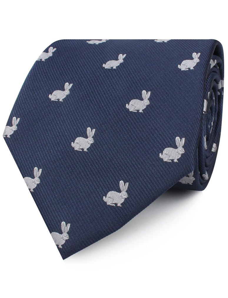 Running Rabbit Tie Bar Curious Rabbit Necktie | Easter Bunny Tie | Animal Print Ties for Men ...