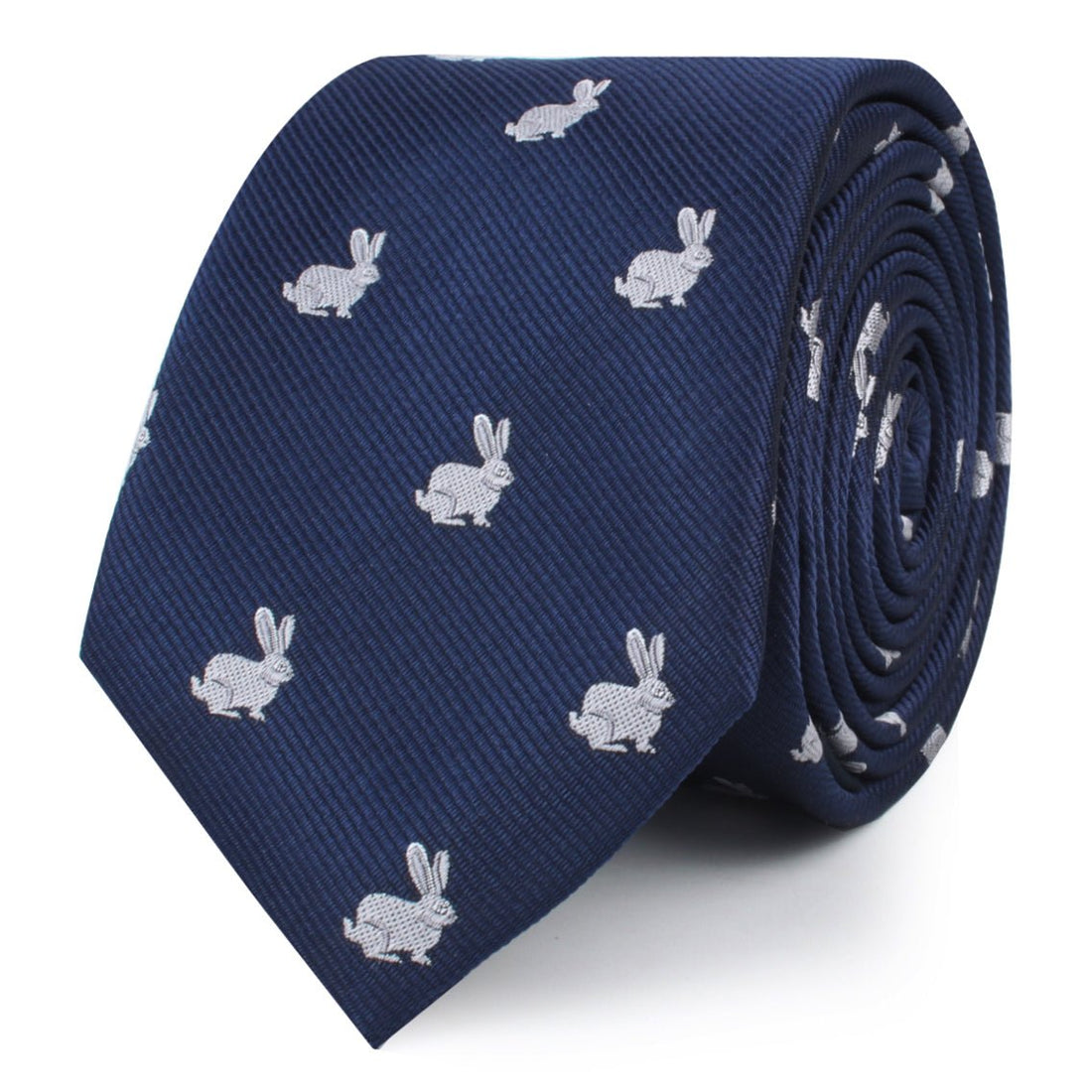 Running Rabbit Tie Bar Curious Rabbit Skinny Tie | Easter Bunny Slim Ties | Mens Thin Necktie ...