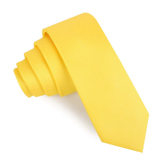 Daffodil Tuscan Sun Yellow Weave Skinny Tie