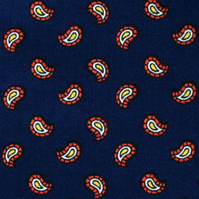 Darius the Great Midnight Blue Paisley Pocket Square