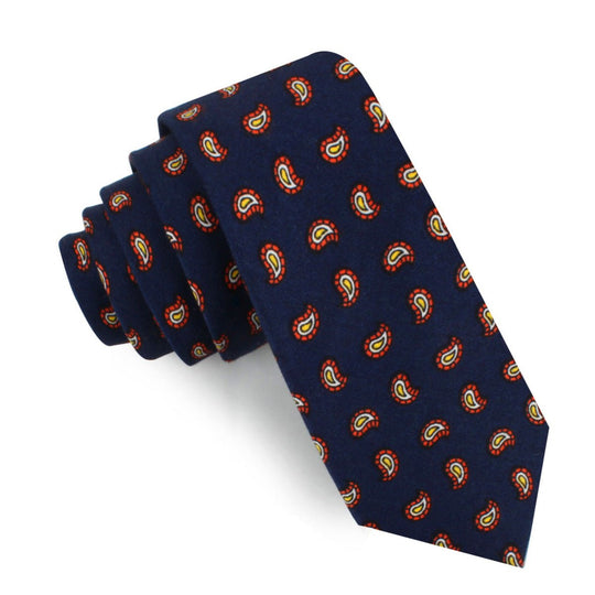 Darius the Great Midnight Blue Paisley Skinny Tie