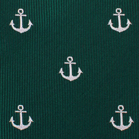 Dark Green Anchor Pocket Square