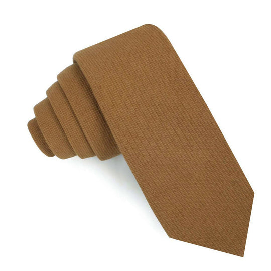 Dark Mustard Twill Linen Skinny Tie