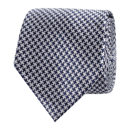 Deep Blue Houndstooth Tie