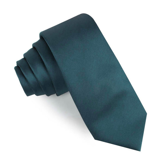 Deep Jade Satin Skinny Tie